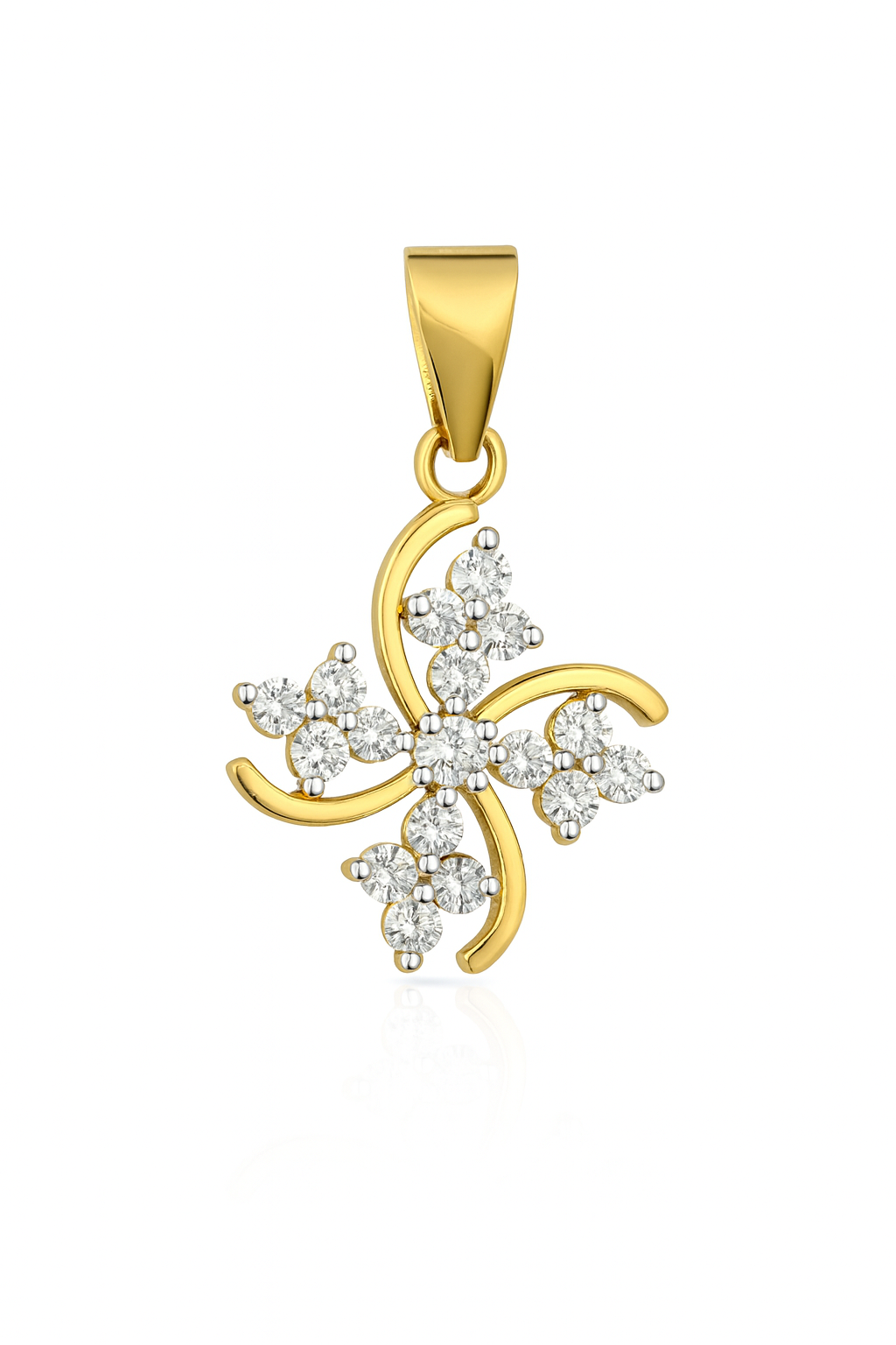 Beautiful 18 Kt Gold  Natural Diamond Pendant